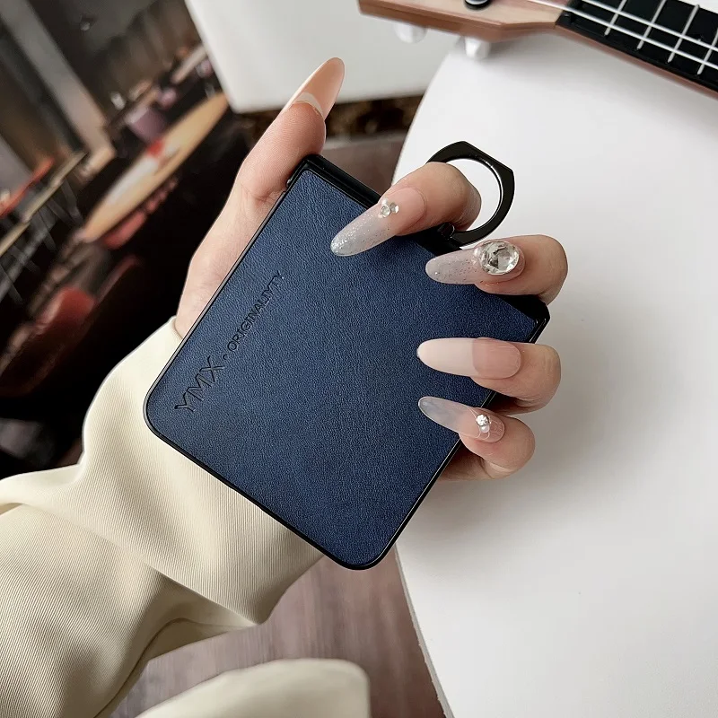 Luxury Leather Ring Holder 3-Piece Set: Elegant Shockproof Case with Hinge Protection
