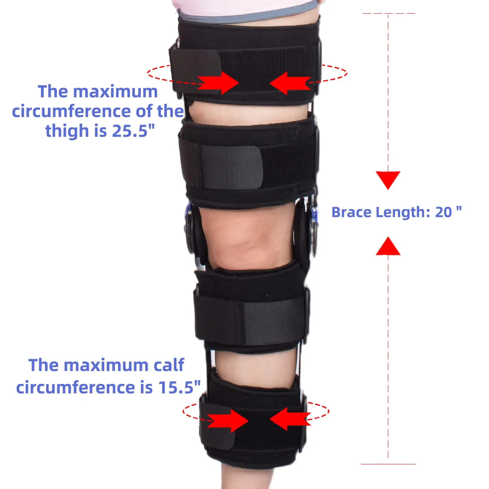 Hinged ROM Knee Brace, Adjustable Post Op Recovery Support for ACL, MCL and PCL Injury, Medical Knee Immobilizer Stabilizer 5