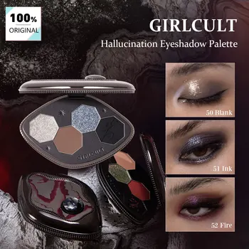 Girlcult Hallucination Eyeshadow Palette,Fine Milled Non-Fallout,Dimensional Blending,Soft-Focus Matte,Glamour,Luxury,Seasonal
