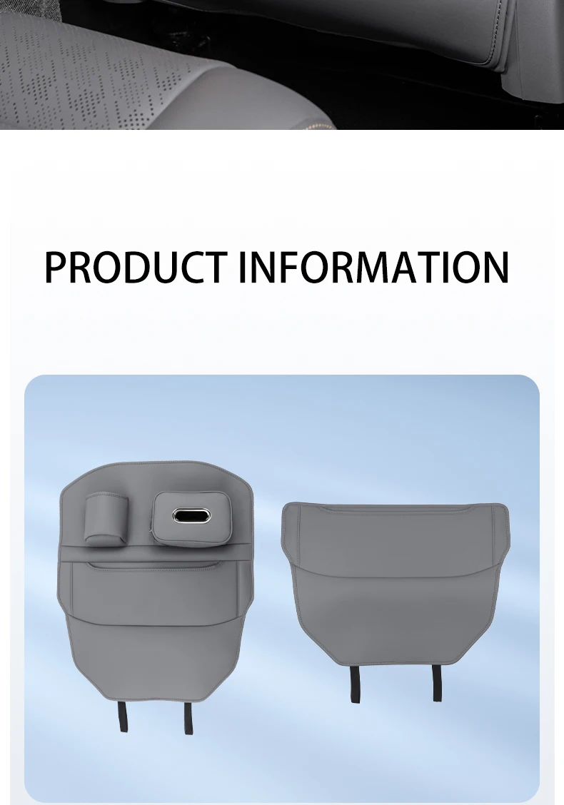 For ZEEKR 7X Multi-functional seat backrest anti-kick pad Tissue bags and cup ba