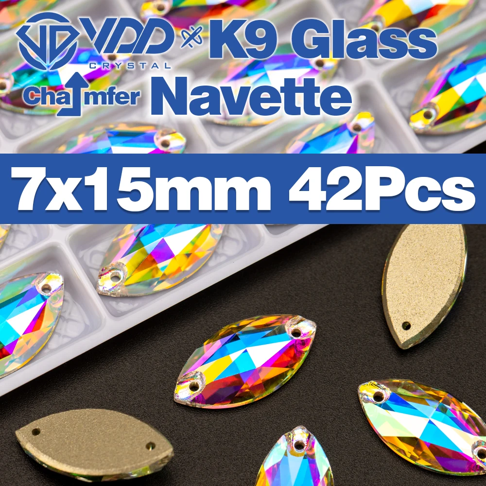 Premium K9 Glass Sew-On Rhinestones - Top Quality Crystal AB Flatback Stones for Clothing and Wedding Accessories