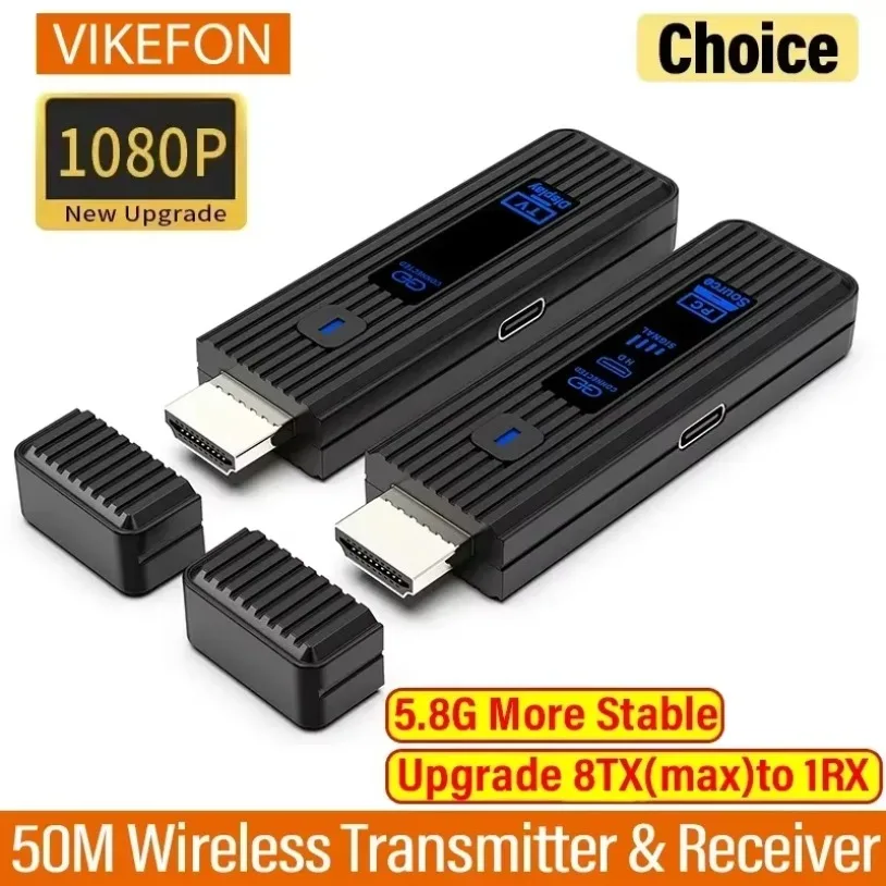 1080P 50M Wireless HDMI-Compatible Video Audio Transmitter Receiver Extender Display Screen Adapter Dongle For TV Monitor PC