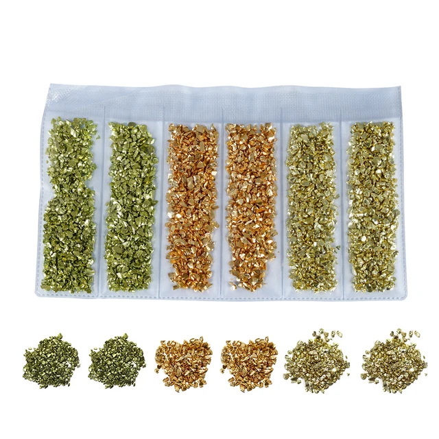 20/50g Glass Metal Crushed Stone Filler DIY Table Decoration Cake Fruit Coaster Filling Decorative Crystal For Epoxy Resin Mold Set 13