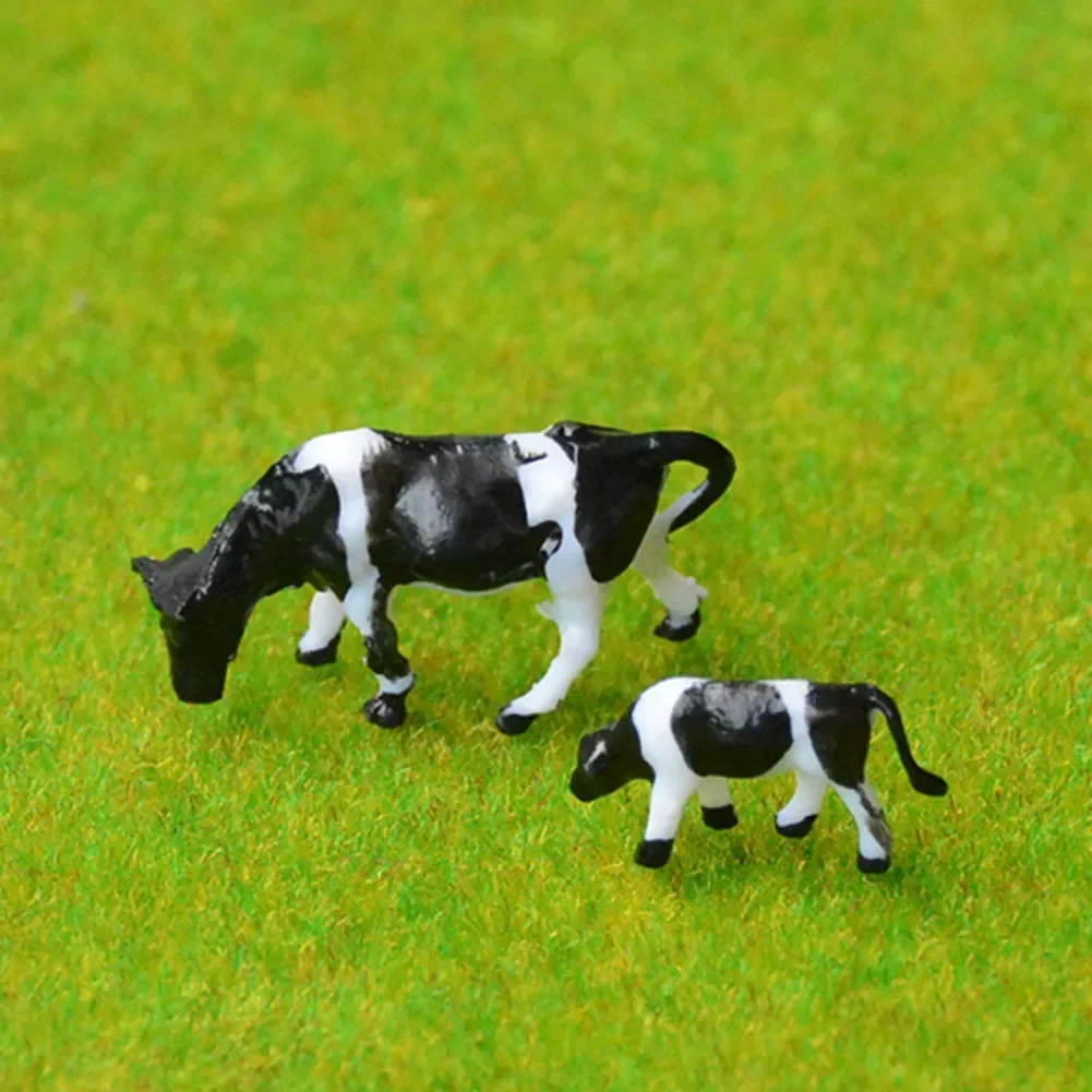 10PCS Realistic 1 87 Scale HO/OO Gauge 00 Black & White Cow Models For Your Model Railway Pack Model DIY Model Accessories 3
