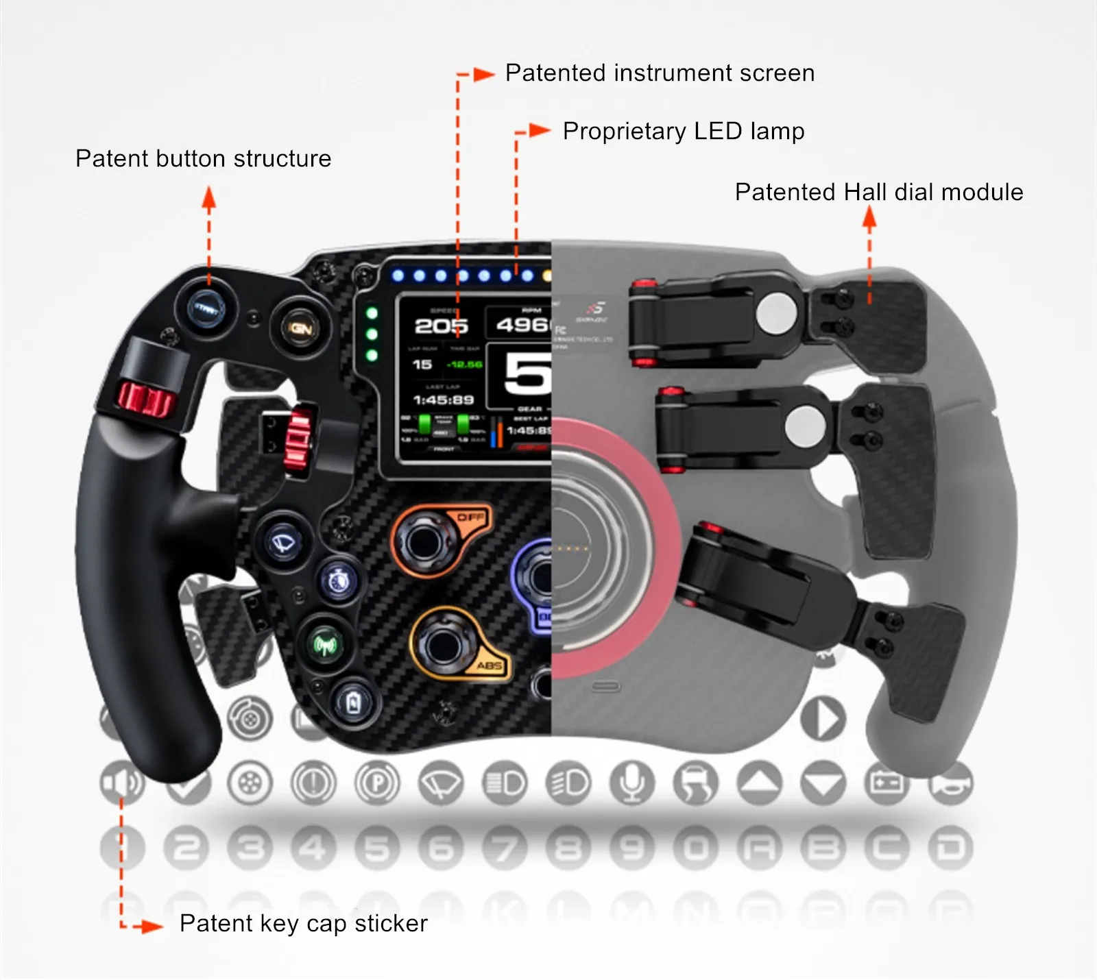 Simagic FX PRO Equation volante de fibra de carbono F1, simulador de  carreras, volante de juego