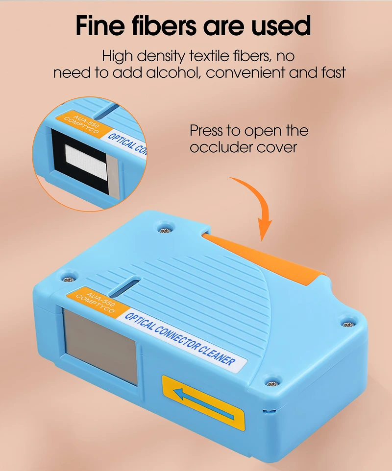 Fiber End Face Cleaning Box Pigtail Cleaner Cassette Fiber Wiping Tool Ftth Opti