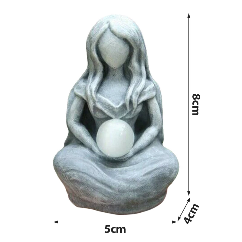 Moon Goddess Figurine – Resin Statue with Orb 6