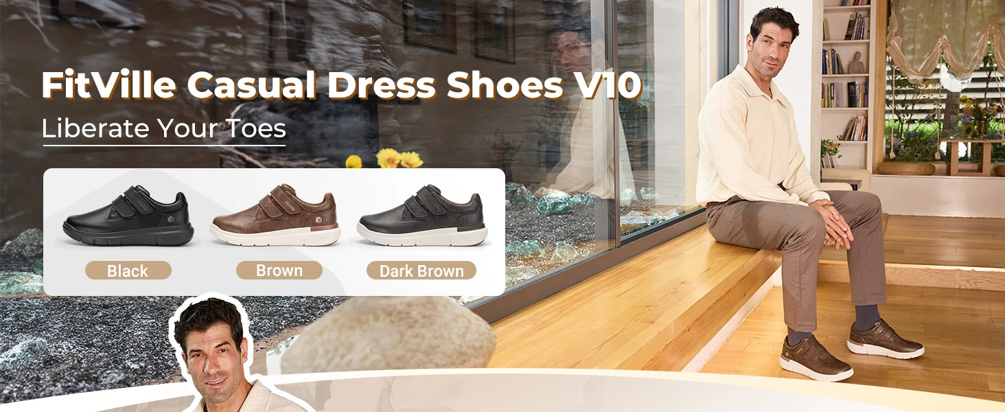 Scarpe in pelle da uomo per piedi larghi comode sneaker casual_voghion.com