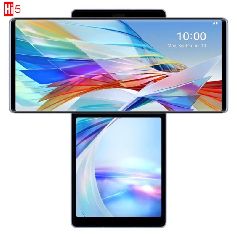 Оригинальный разблокированный телефон LG WING F100N F100TM, вертлюг с экраном 6,8 дюйма, 8 ГБ ОЗУ, 128 Гб ПЗУ, восьмиядерным процессором, функцией распознавания отпечатков пальцев