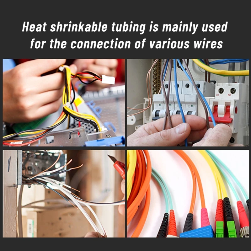 164 Pcs Heat Shrink Tube Kit Insulation Sleeving Electrical Wire Cable Wrap Assortment Kit With Case Shrink Ratio 2:1 heat shrink tubing