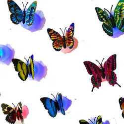 Set of 5 Colorful LED Butterfly Night Lights - Creative Wall Decor with Stickable, Flashing Design (5pcs)