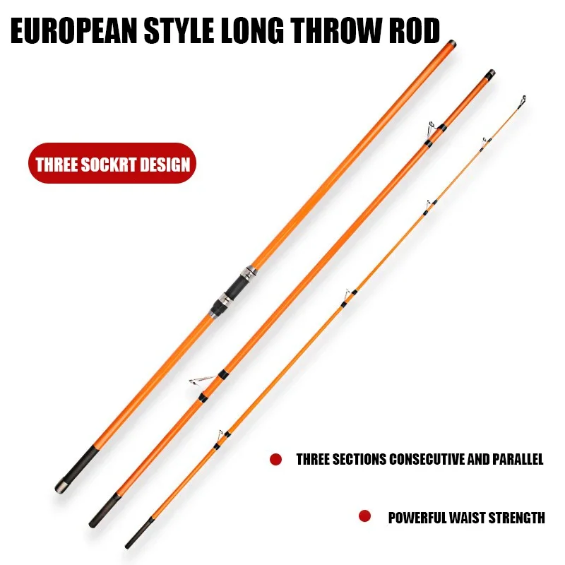 3.3/3.6/3.9/4.2 متر الكارب قضيب 35 كجم تصفح الصيد رود 80-350 جرام 20-60LB السفر تصفح الغزل قضيب 3 قطعة الكربون المياه المالحة قصبة صيد خشبية