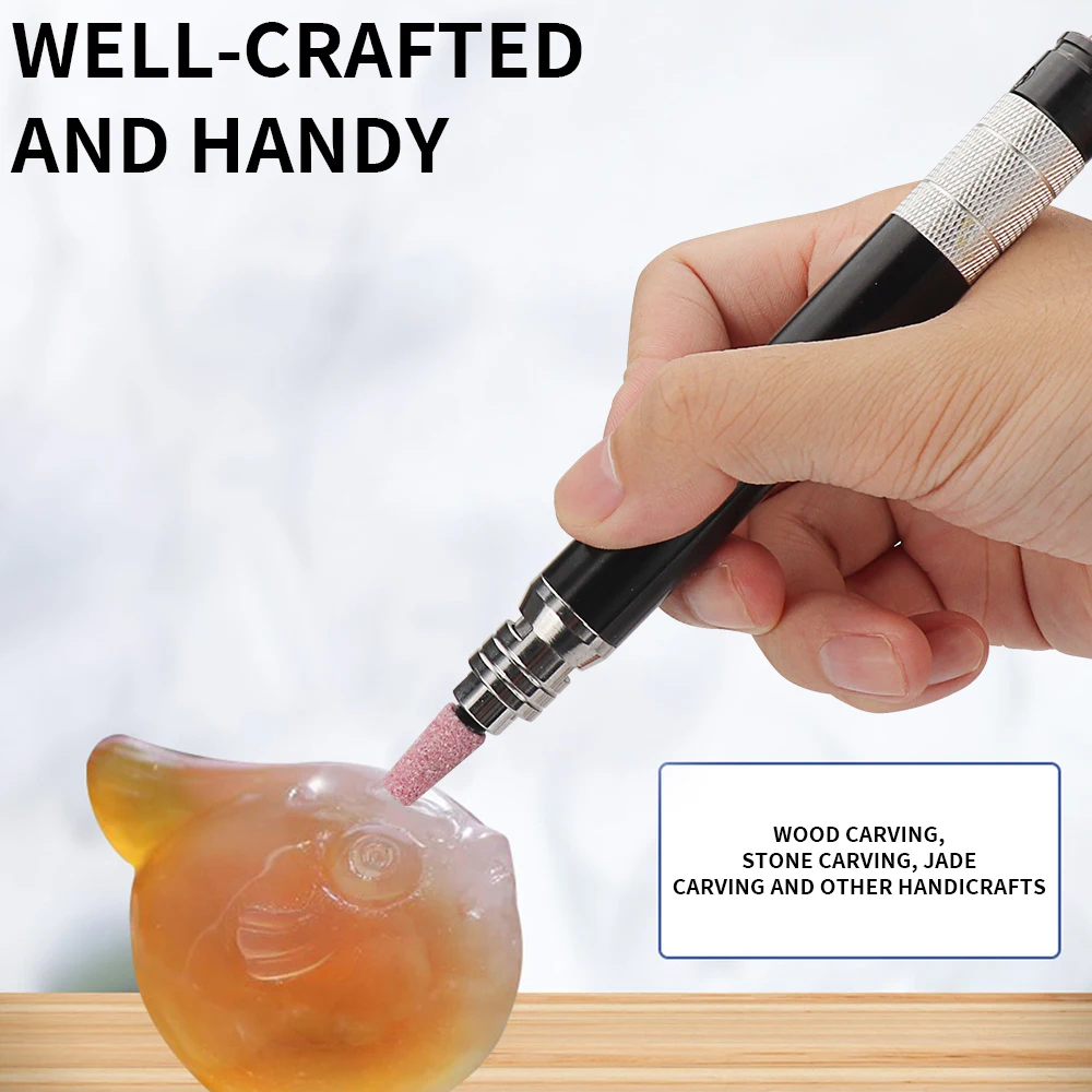 3mm Mini Hochgeschwindigkeits-Luftmikro-Schleifer Pneumatisches Gravierstift-Set 58000RPM Schmuck Holzschneiden Polieren Schleifwerkzeug – Detail 12