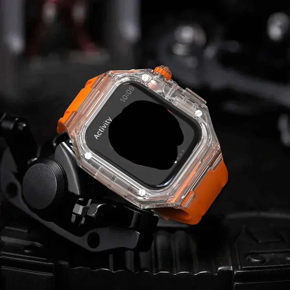 フッ素ゴム時計バンドとカーボンファイバーケースモッドキット、Apple