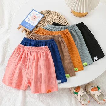 1pcs Pure Cotton Summer Kids Shorts Girl Solid Color Short Baby Casual Pant Children Short Pant Boy Sport Clothing Outwear 1