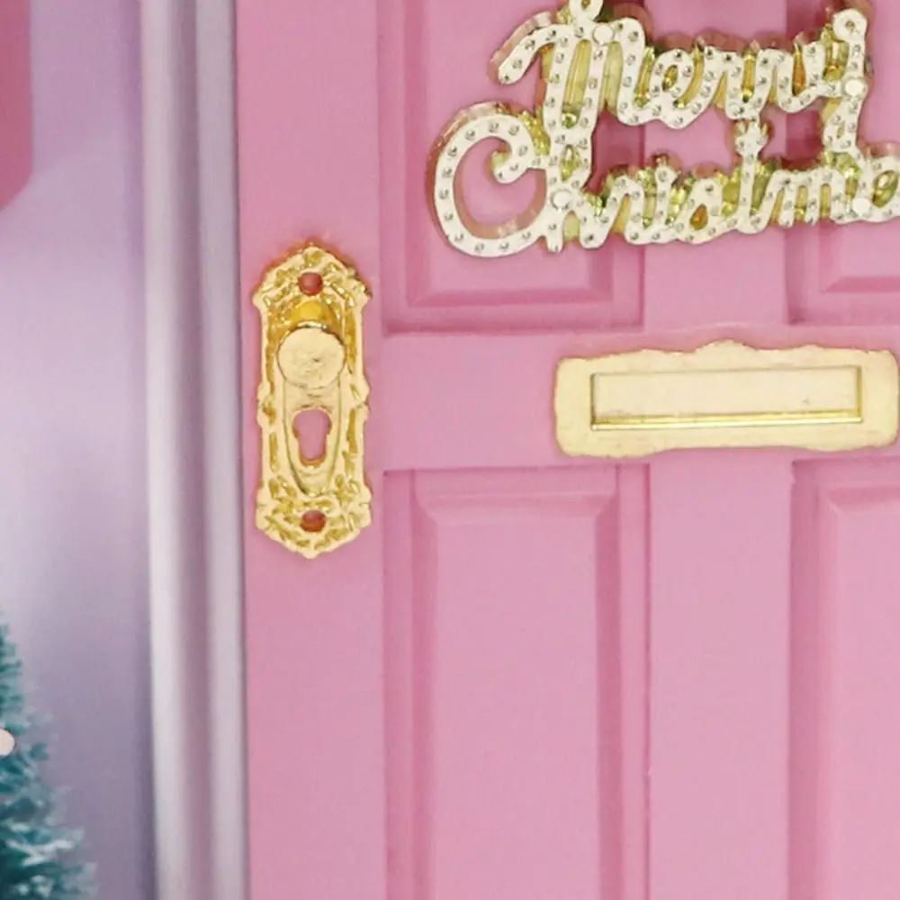 Trendy Miniature 1:12 Dollhouse Metal Door Knocker DIY Shooting Props Doll House Furniture Accessories Decor Toy Children