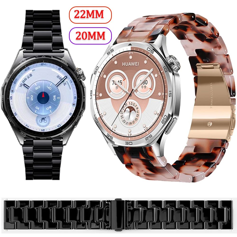 20mm 22mm Resin Strap for Huawei Watch GT6/5/4/3 GT6 Pro 46mm Comfortable Wristband for Amazfit Balance 2/Bip 6/GTR/GTS/Active 2