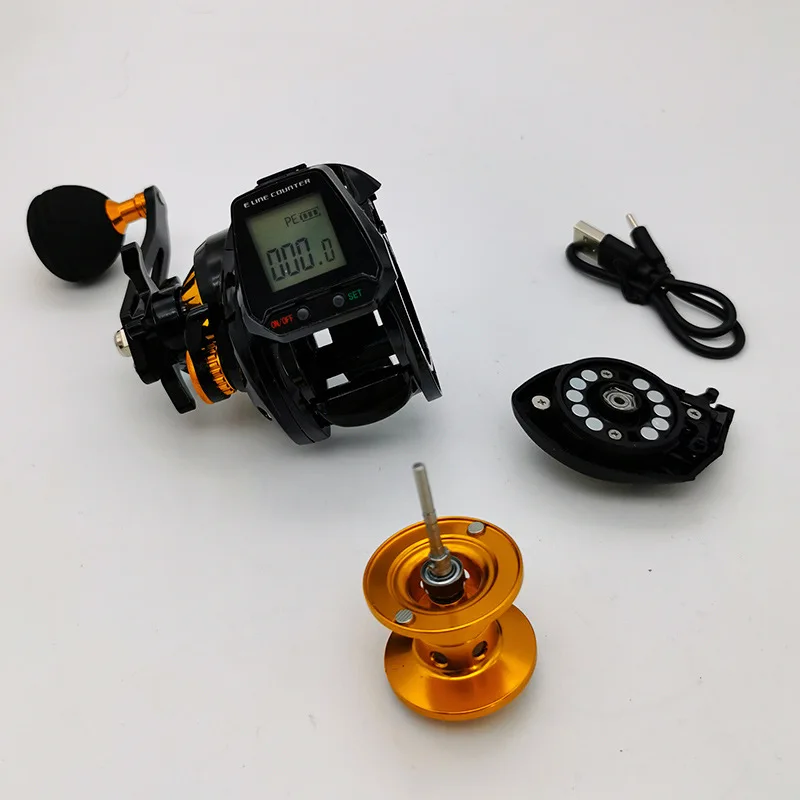 6.3:1 Digital Fishing Baitcasting Reel With Accurate Line Counter Large  Display Bite Alarm Counting Flash Gear Fish Reels Tackle