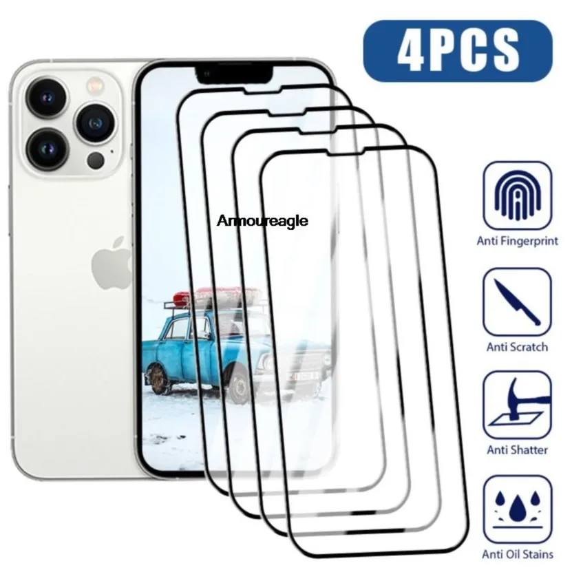 

4 шт., закаленное защитное стекло для iphone 14 pro max 14
