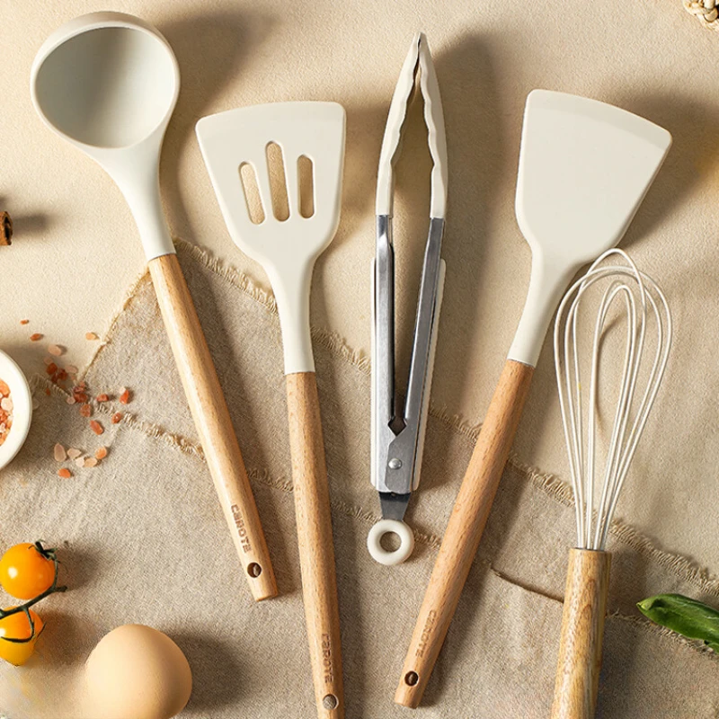 Silicone Spatulas High Temperature Resistance Home Stirfry Spoon Non