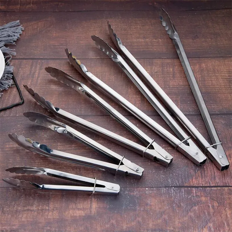 Stainless Steel Kitchen Clamp Baking Tool BBQ Clamp Self-Service Food Clamp Steak Roast Meat Clamp Bread Clamp For Home Goods