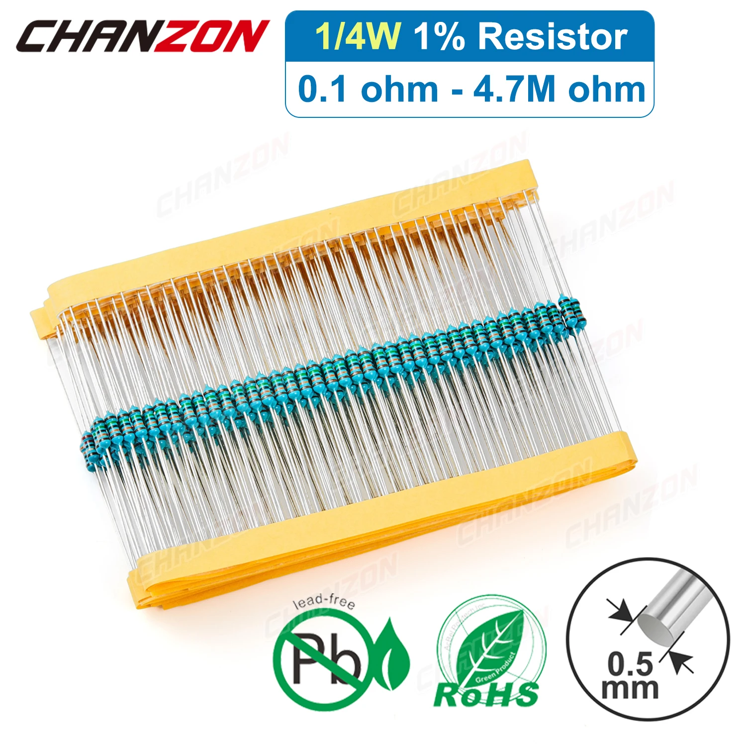 Metal Film Resistors 121 Values 1/4 Watt 1% High Precision 1 100 220 330 470 1K 4.7K 10K 15K 20K 22K 33K 47K Ohm