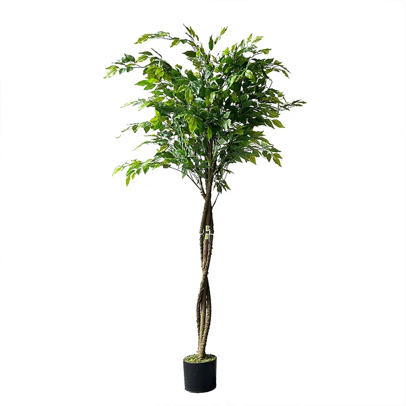 

Large Artificial Ficus Silk Tree Plastic Banyan Potted Plants Tropical Fake Plant Office House Farmhouse Living Room Home Decor
