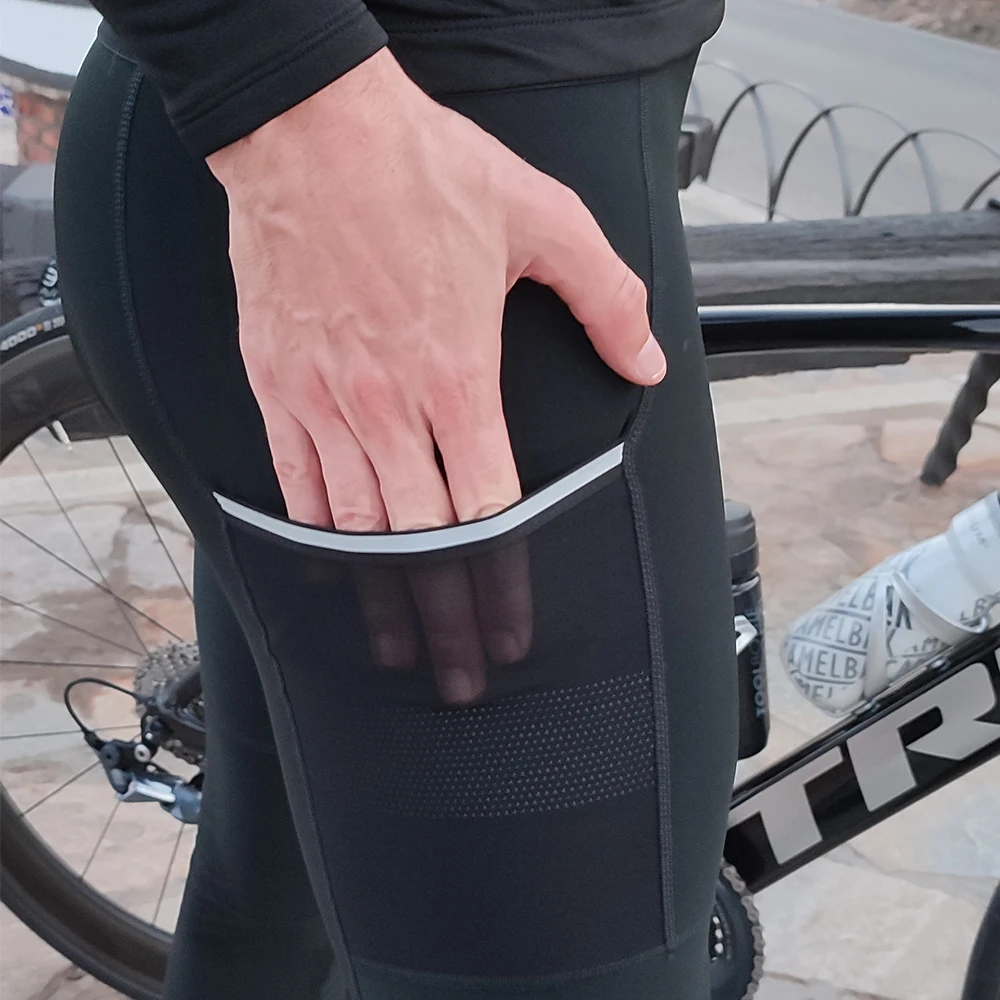 YKYWBIKE 따뜻한 사이클링 빕 바지 겨울 열 산악 자전거 롱 팬츠, 타이즈, 사이클링 빕 팬츠, 3 포켓