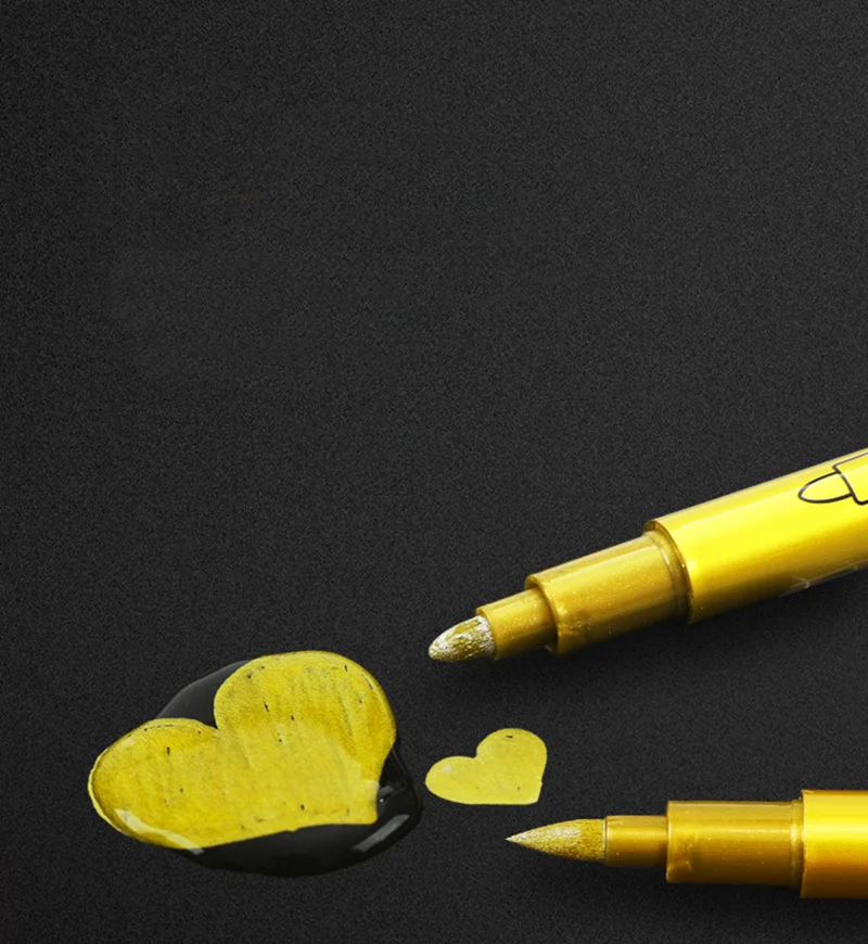 Metallic Brush Marker Set – Gold, Silver & White Permanent Art Pens