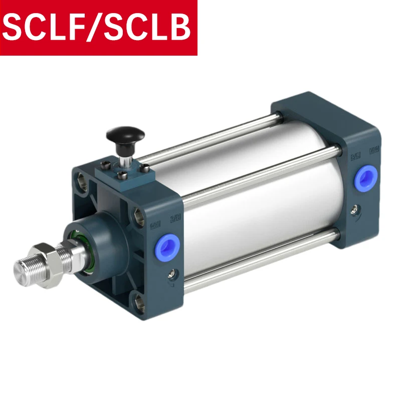 

SCLF/SCLB Front And Rear Locking Rod Air Pneumatic Cylinder Piston 50 63 80 100 125mm Bore, 50-500mm Stroke SCLF63X200-S