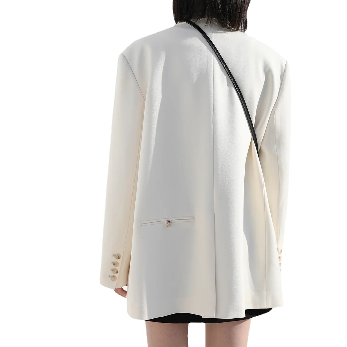 2023 New Fashion Women Coat  Blazer Office Lady Long Sleeve Double-breasted Mid-length Casual Coat Ladies Outerwear Stylish Top