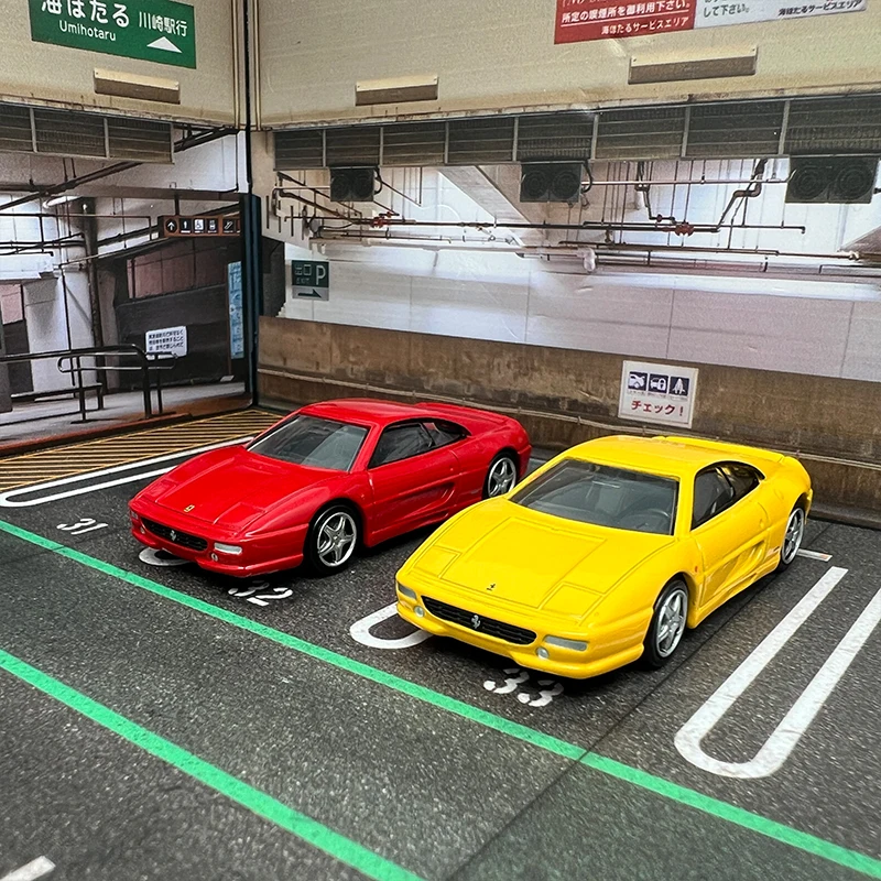 TOMY 페라리 F355 슈퍼카 합금 자동차 다이캐스트 및 장난감 차량 자동차 모델, 어린이용 미니어처 체중계 모델 자동차