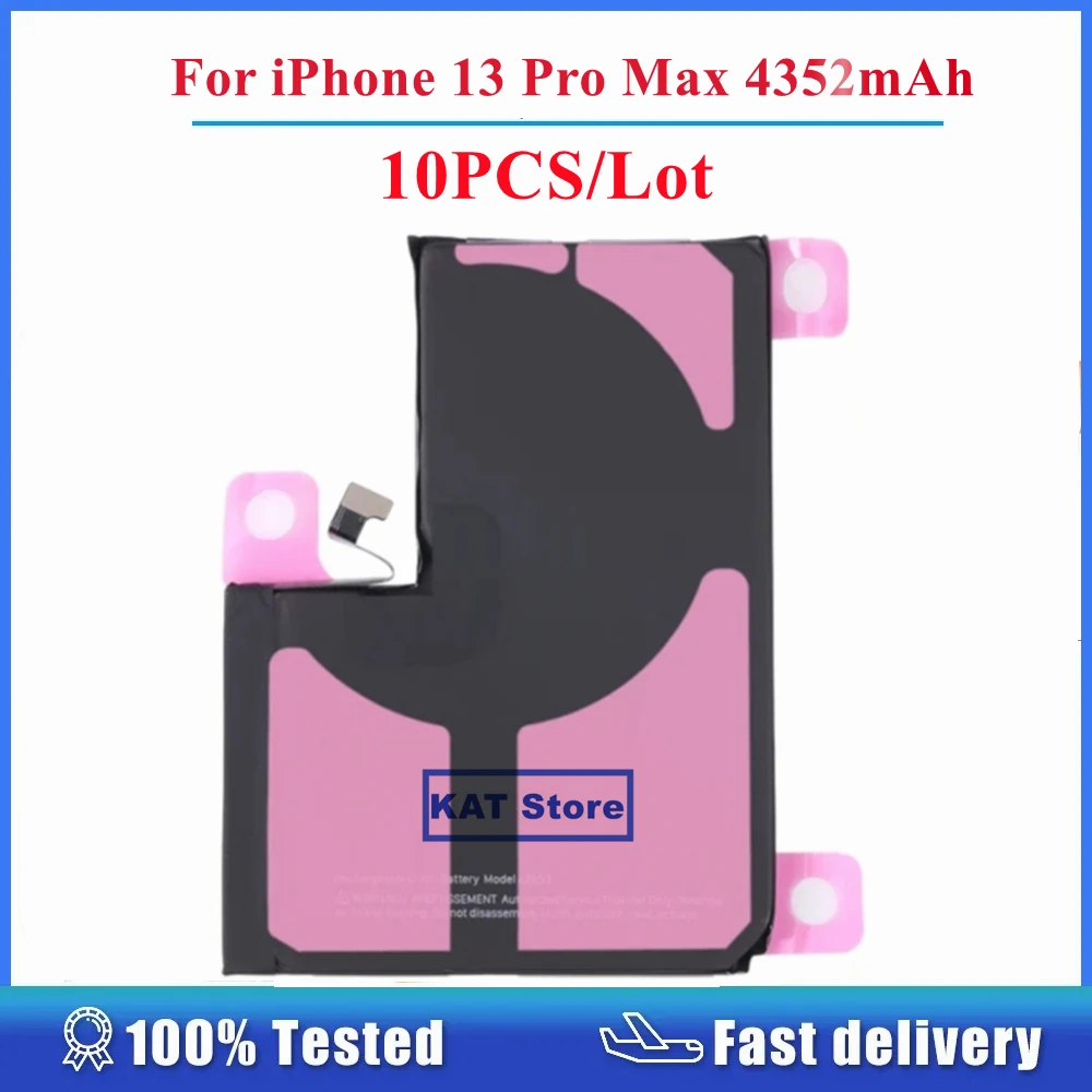 

10PCS/Lot For iPhone 13 Pro Max Battery A2653 3.88V 4352mAh Replacement Spare Parts With Easy Remove Sticker