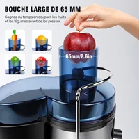 BRIEFNESS EXTRACTOR DE JUGO ELECTRICO 1000W - Exprimidor Frutas/Verduras, Licuadora Compacta 500ML Antigoteo, Cuchilla Acero Inoxidable y Bocal Ancho (Jugo Fresco, Máquina para Zumo Natural) 3