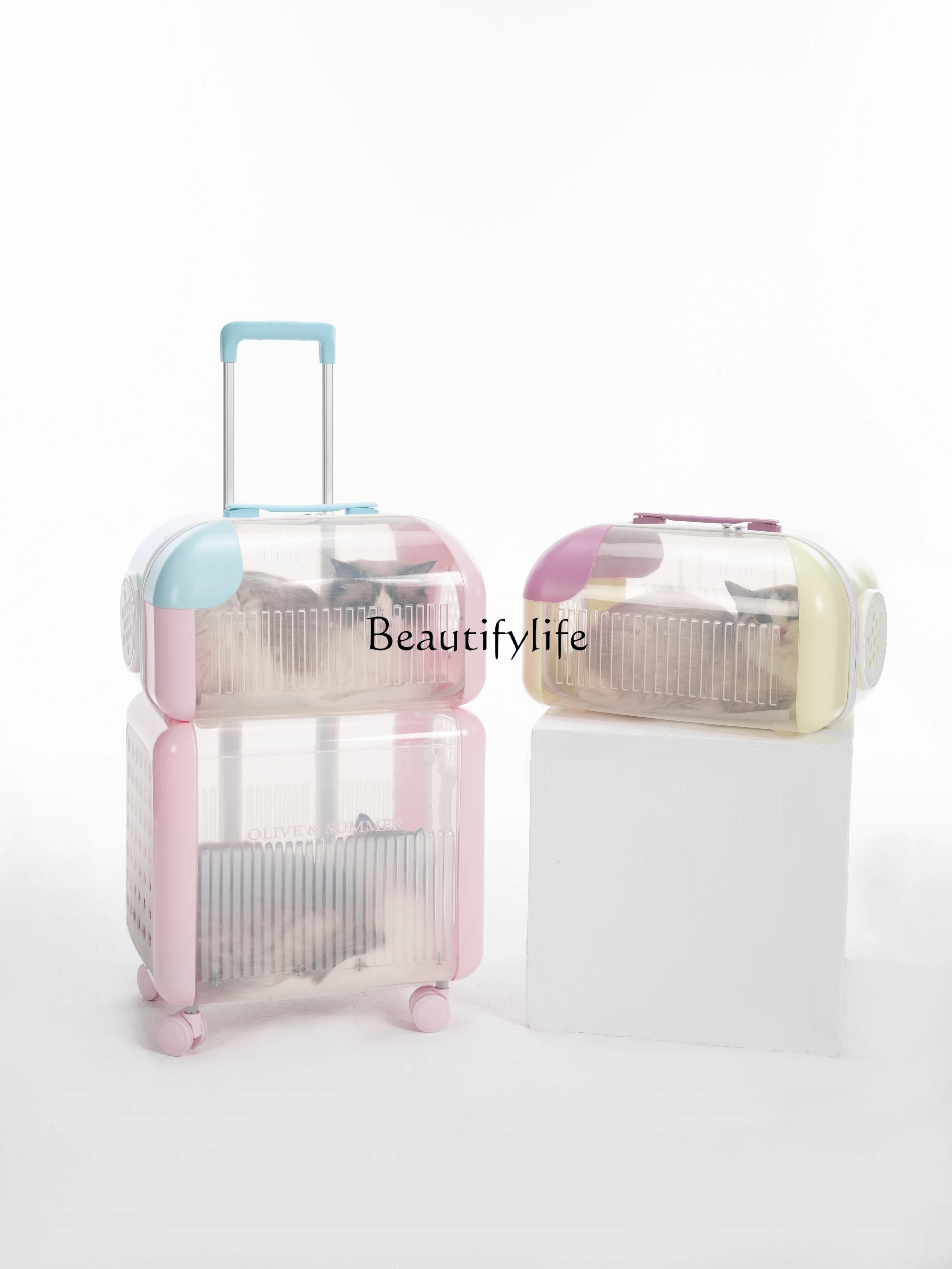 

Outdoor Portable Space Capsule Double Cat Trolley Case Luggage Pet Diaper Bag