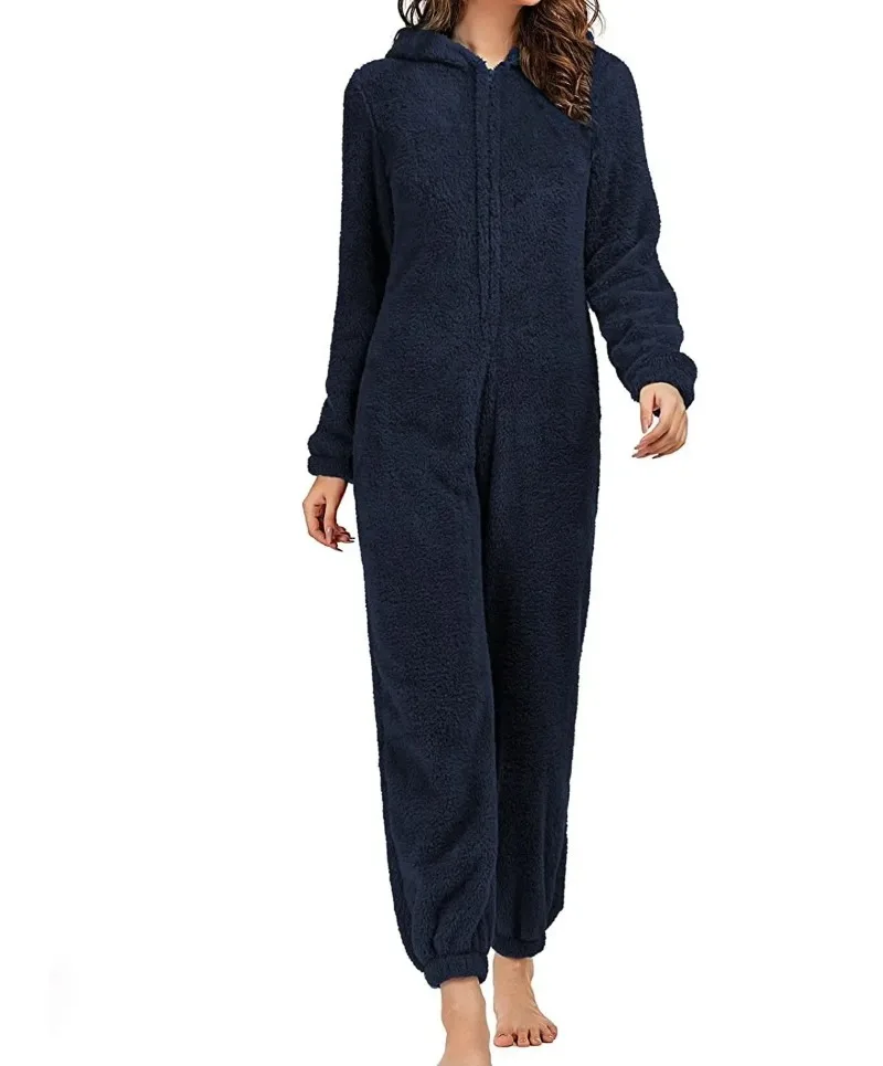 Winter New Thickened Hooded Jumpsuit
