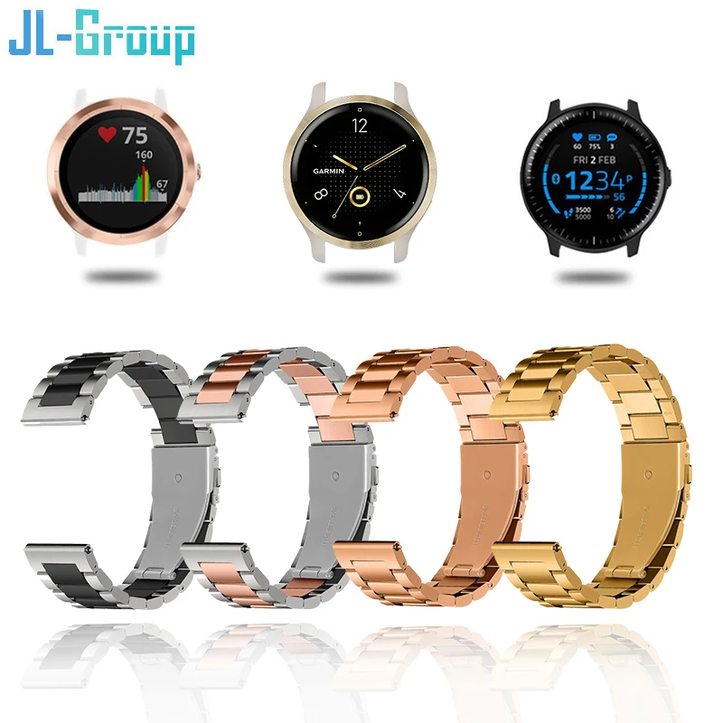 ORKDFJ 18mm 20mm 22mm metalen band voor Garmin Vivoactive 3 4 4s band horloge Forerunner 645 245 55 158 Venu 2 2s SQ Venu2 Plus armband, For Venu SQ, Agaat