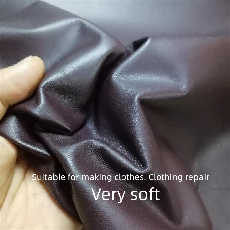 딥 데이트 레드 양가죽 가죽, 0.5mm 진짜 가죽 원단, 첫 번째 피부 레이어 수제 DIY 가죽 스커트 가죽 장갑