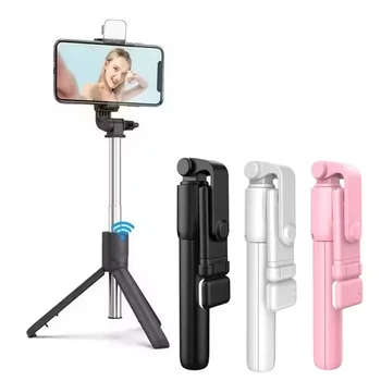 Treppiede Portatile Bluetooth per Selfie con Telecomando, Luce di Riempimento e Supporto Pieghevole per Vlog e Viaggi