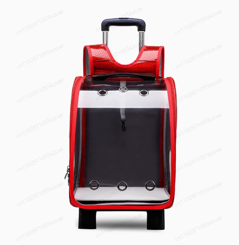 반려동물 유모차 & 이동 가방 - 휴대용 강아지 고양이 이동 가방, 2-in-1 롤링 러기지 백팩 & 트롤리 토트백