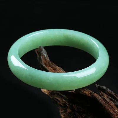 

zheru jewelry natural Burmese jadeite light green 54mm-64mm bracelet elegant princess jewelry for mother to girlfriend