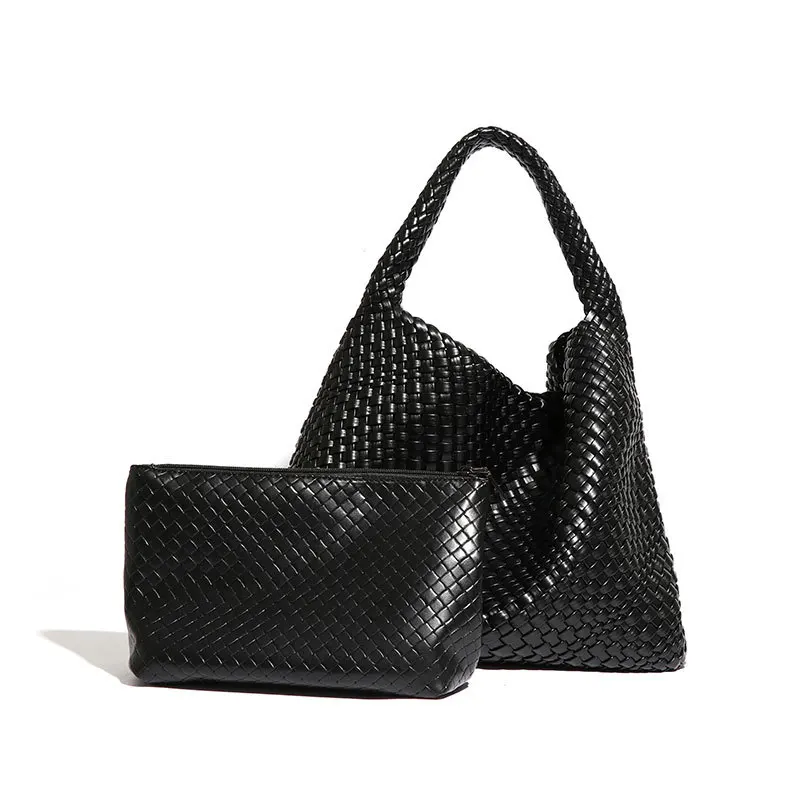 luxury Handmade woven bag fashionable and casual portable shoulder bag large capacity underarm bag for children and mothers 2024