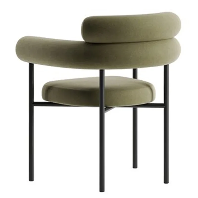 High-End Dining Chair with Comfortable Backrest and Stainless Steel Frame for Home and Restaurant