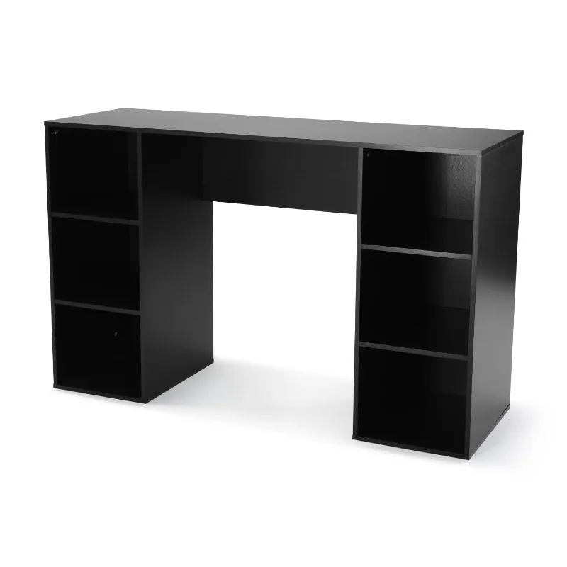 6-Cube Storage Computer Desk, True Black Oak wall cube shelves 3 pcs black mdf
