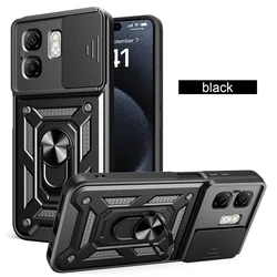 Armor  with Camera Protection and Car Ring Holder - Shockproof Back Cover Case for infinix Hot 50i (SJ - Black)