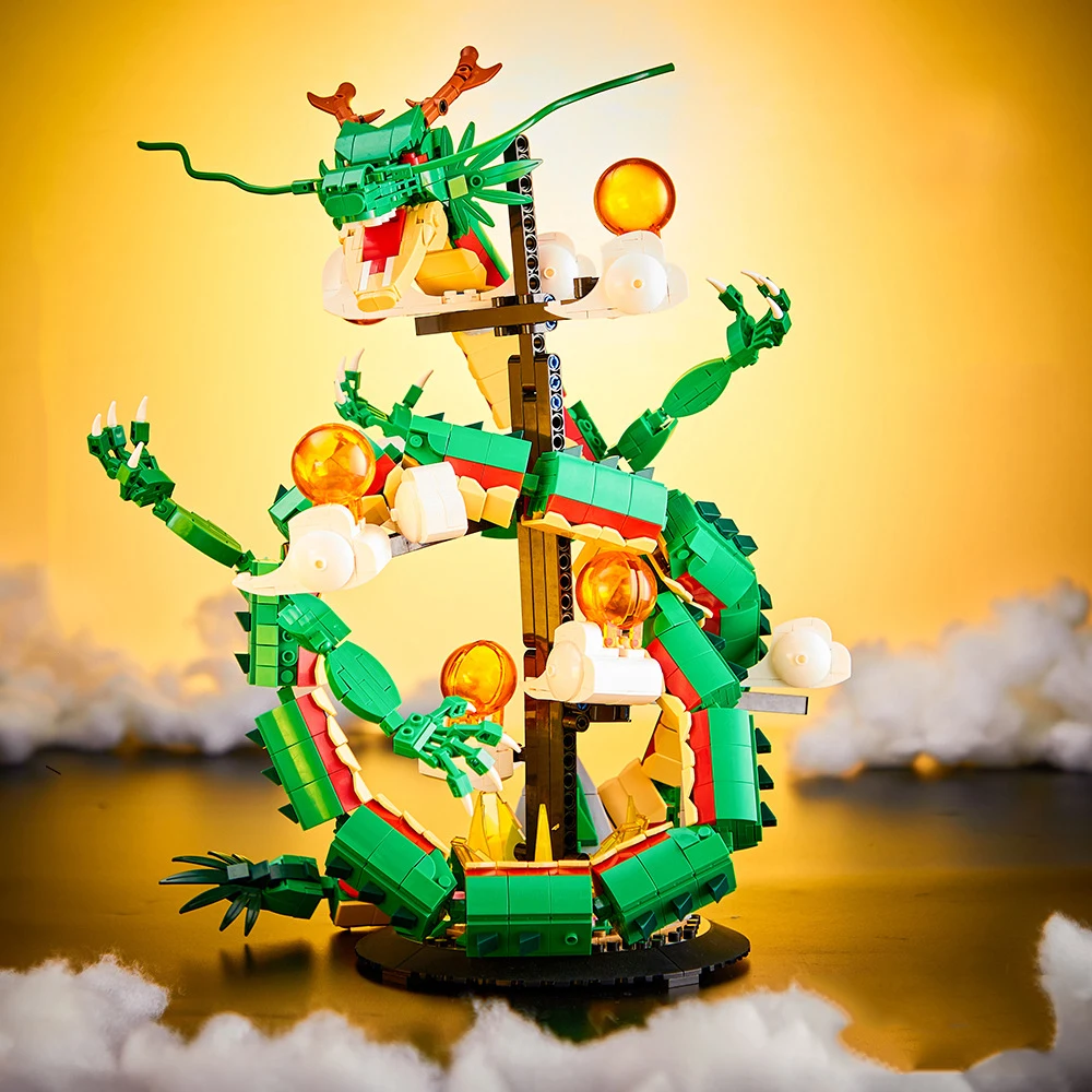 

Divine Dragon Ball Shenron Building Blocks Shenlong Model Assembled 3D DIY Brick Figures Toys For Children Christmas Gift