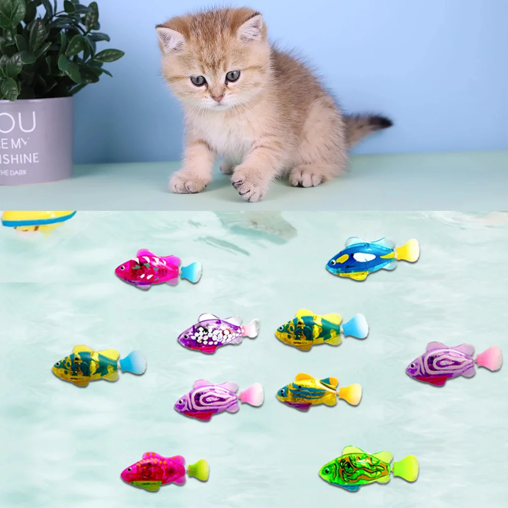 PetCatToyLEDInteractiveSwimmingRobotFishToyforCatGlowing