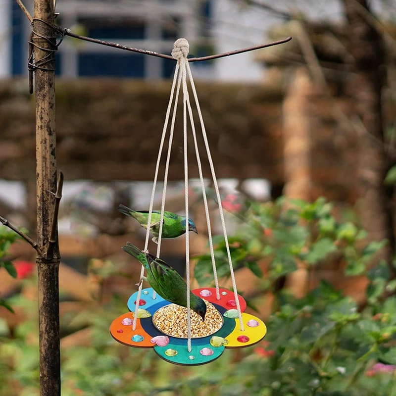 Kids Arts and Crafts 4-Pack Bird Feeders for Outdoor, DIY Wooden Paint –  Soyeeglobal