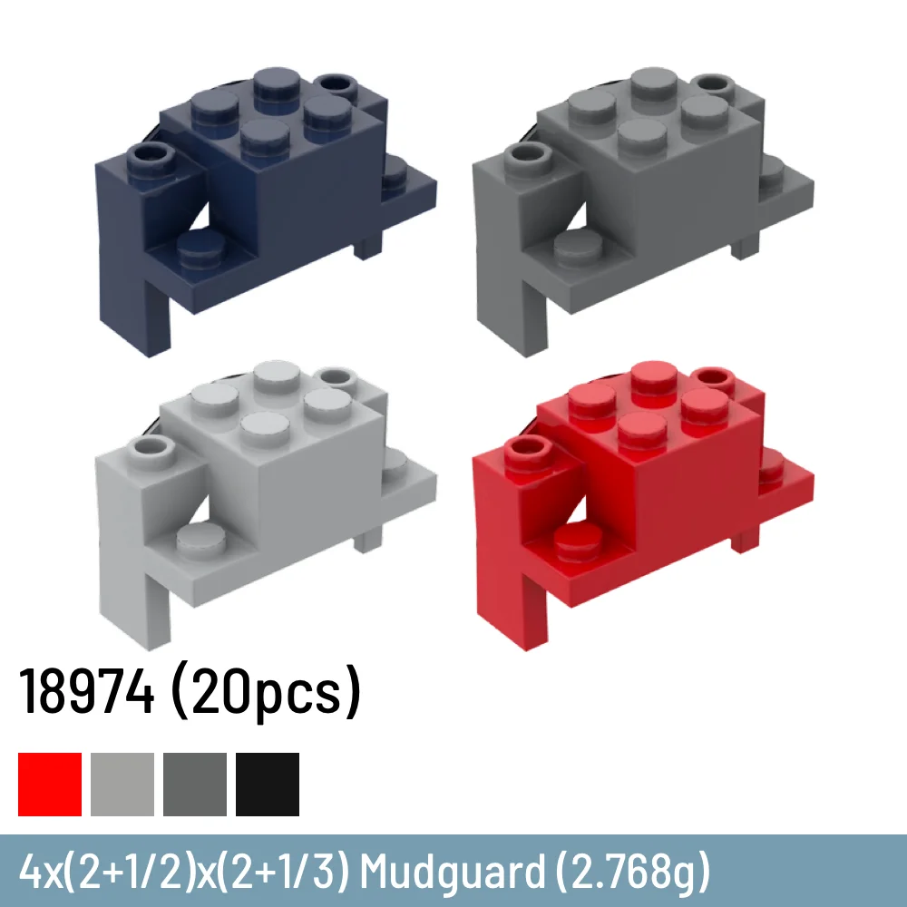 

20 Pcs / Lot DIY Building Blocks Size Compatible With 18974 Brick Plastic 4x(2+1/2)x(2+1/3) Mudguard Toys for Children