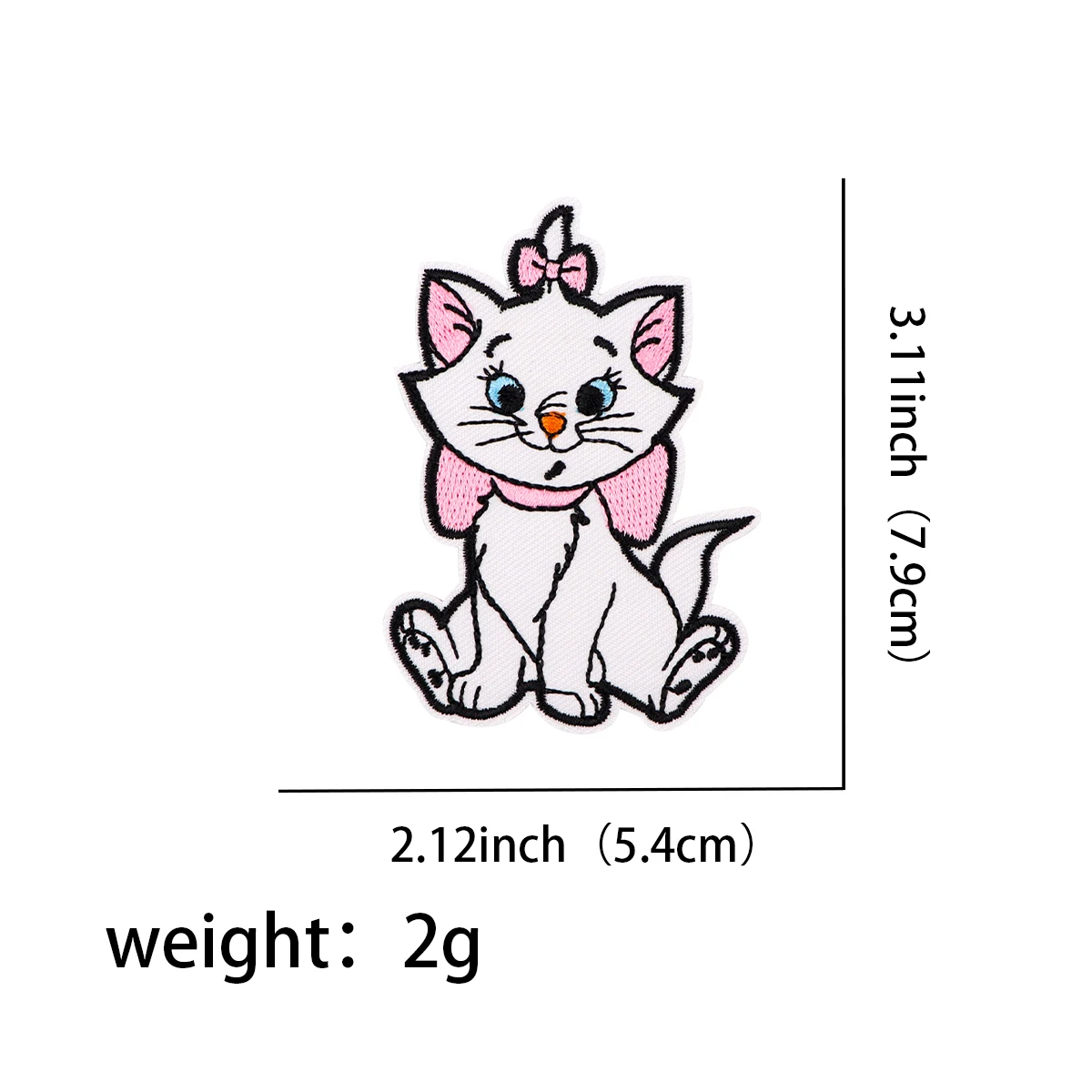 Description Picture 3 of itemCute Cat Embroidery Patch Cartoon Animal Iron On Patches For Clothing Thermoadhesive Patches On Clothes DIY Sew Badges